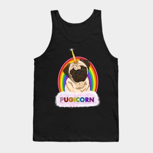 Rainbow Sparkle Pugicorn- upgraded design Tank Top